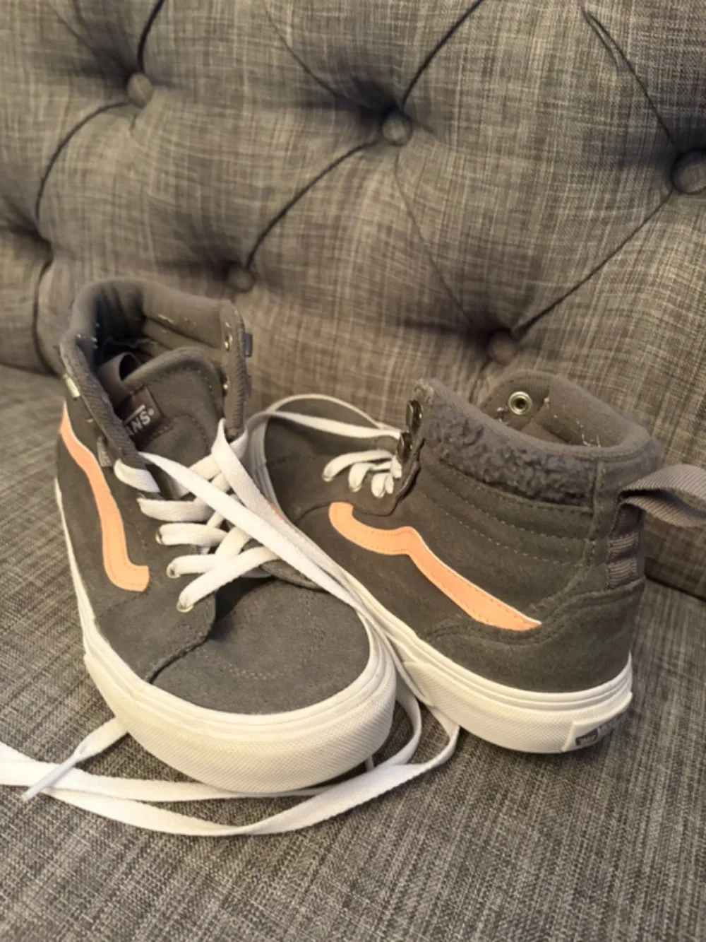 Vans Off the Wall Girls hightop sneakers US size 3 - Picture 2 of 5